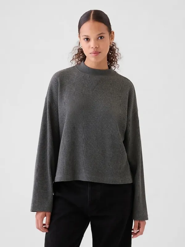 Oversized Mockneck Waffle T-Shirt sold by GAP