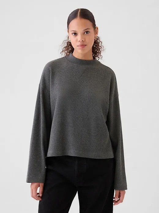 Oversized Mockneck Waffle T-Shirt sold by GAP