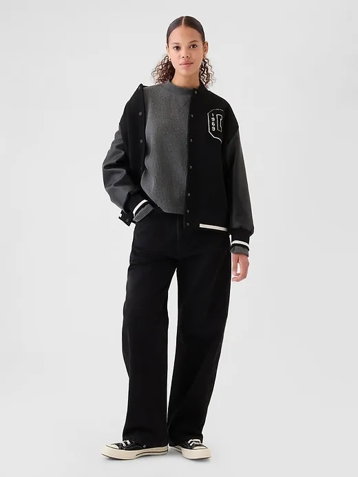 Oversized Mockneck Waffle T-Shirt sold by GAP product image thumbnail 3