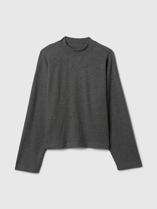 Oversized Mockneck Waffle T-Shirt sold by GAP product image thumbnail 4