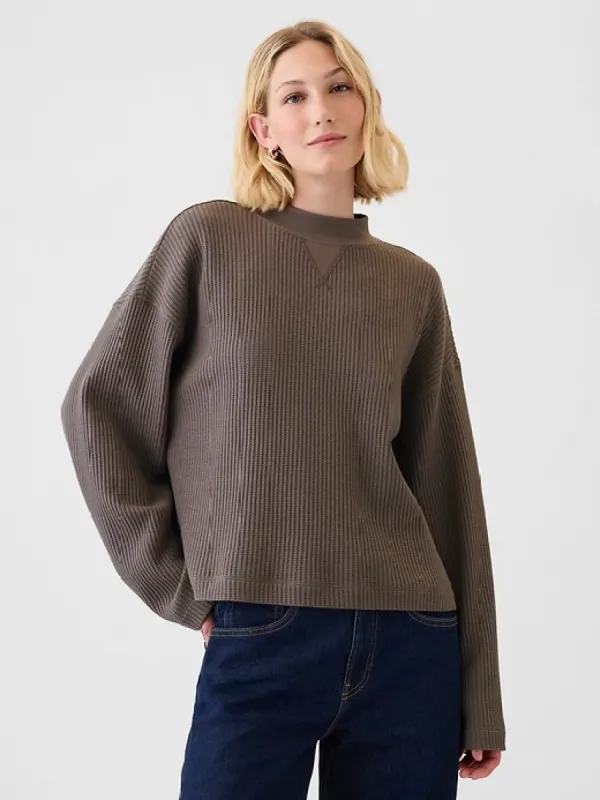 Oversized Mockneck Waffle T-Shirt sold by GAP
