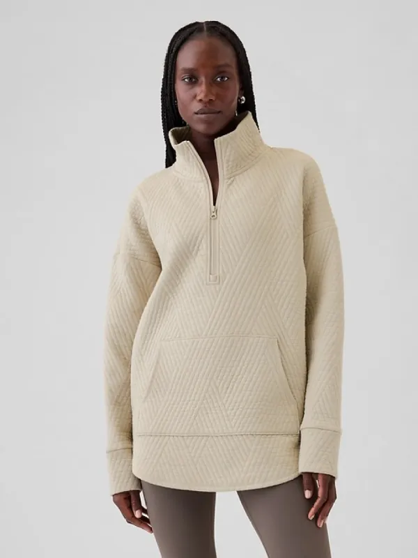 GapFit Quilted Jacquard Half-Zip Pullover sold by GAP