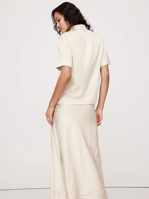Satin Short-Sleeve Shirt sold by Banana Republic product image thumbnail 5