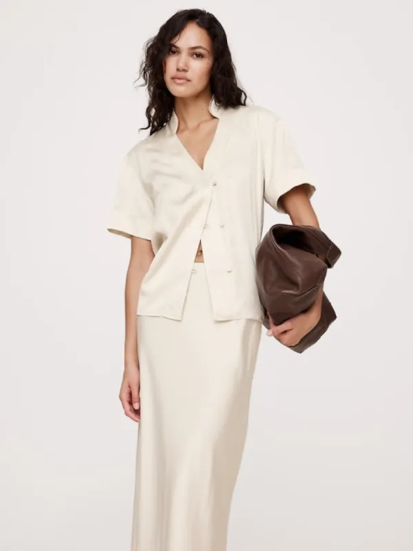 Satin Short-Sleeve Shirt sold by Banana Republic