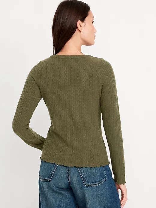 Button-Down Pointelle Top sold by GAP product image thumbnail 2