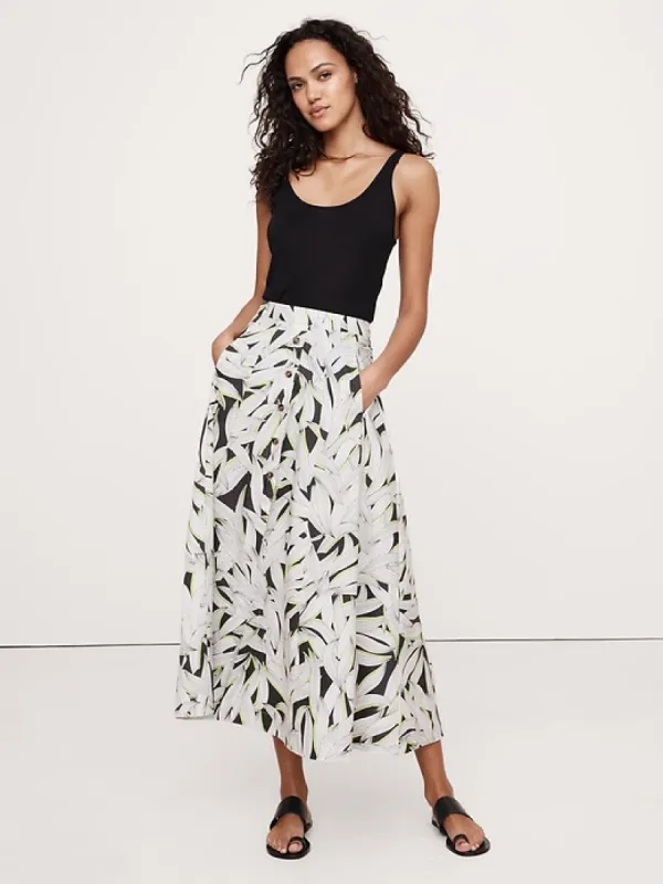 Poplin Button-Down Midi Skirt sold by Banana Republic