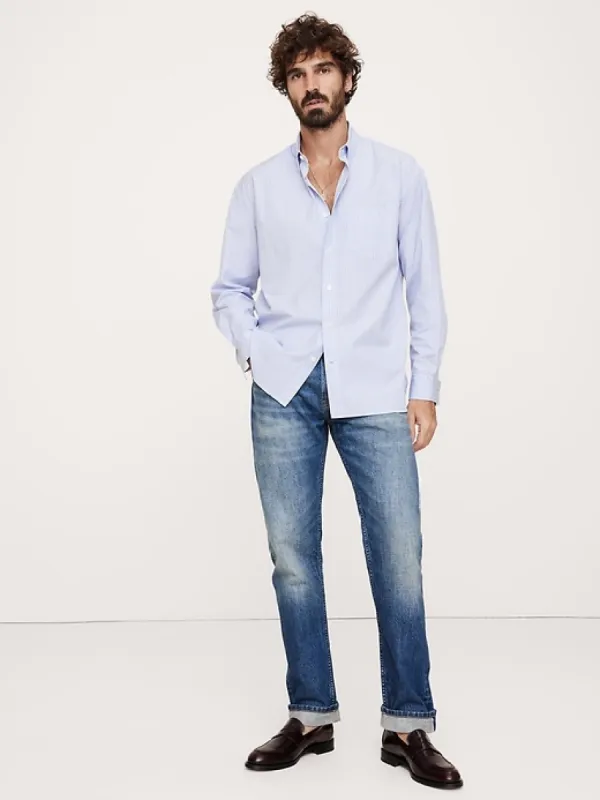 Oversized Washed Cotton Poplin Shirt sold by Banana Republic