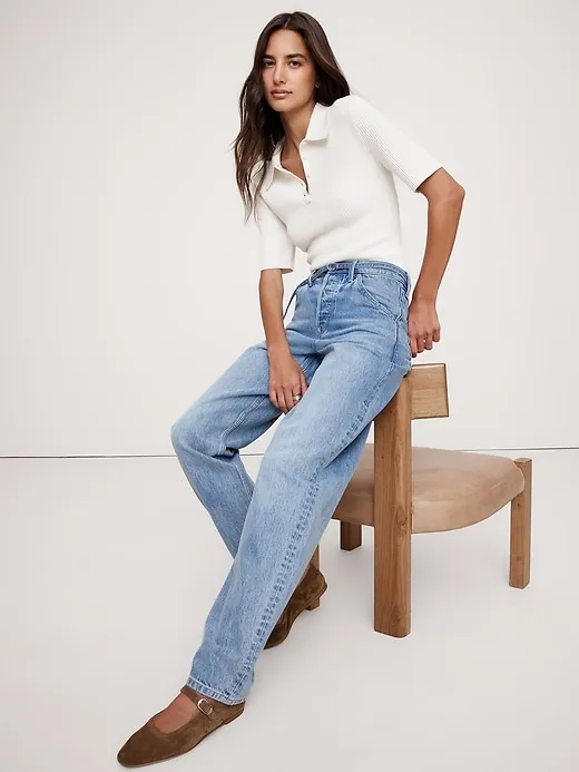 High-Rise Rigid Bow Jean sold by Banana Republic product image thumbnail 3