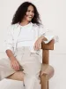 Poplin Cinched-Hem Cropped Shirt sold by Banana Republic