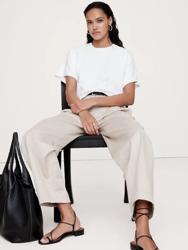 Cotton Boxy-Crop Dolman T-Shirt sold by Banana Republic