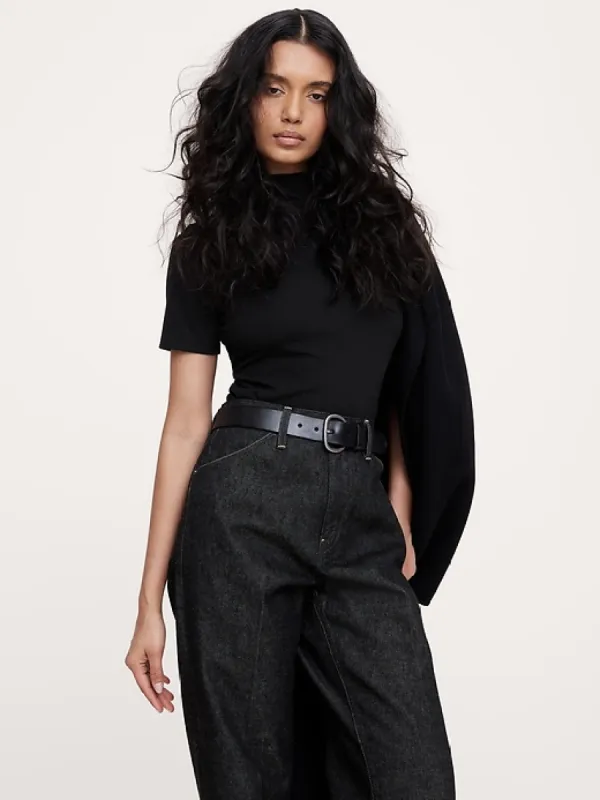 Refined Mock-Neck Thong Bodysuit sold by Banana Republic