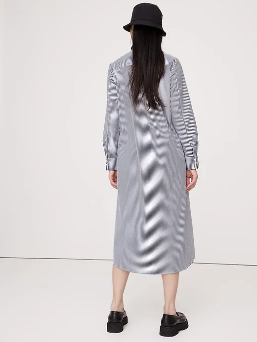 Poplin Asymmetrical Shirt Dress sold by Banana Republic product image thumbnail 2