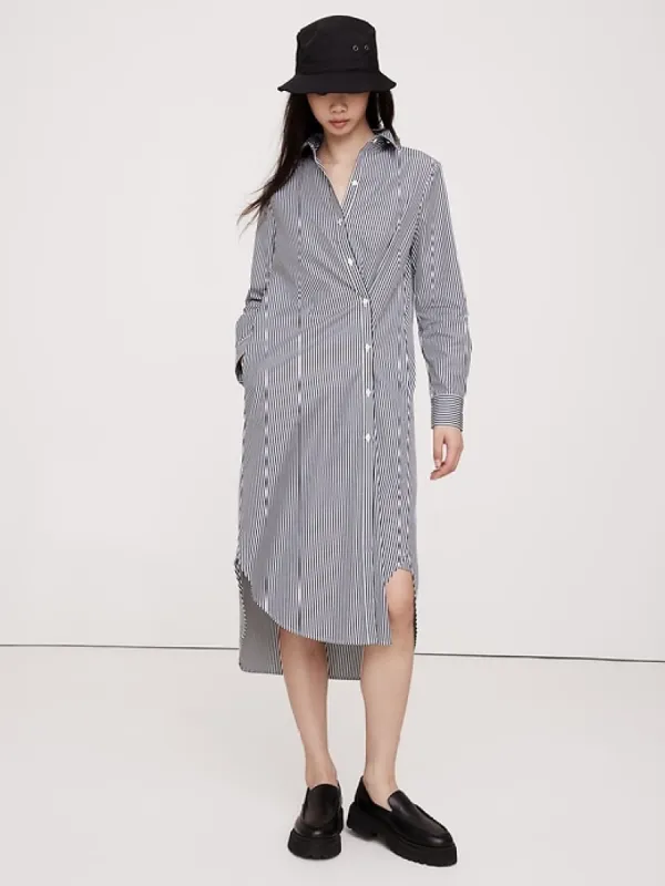 Poplin Asymmetrical Shirt Dress sold by Banana Republic