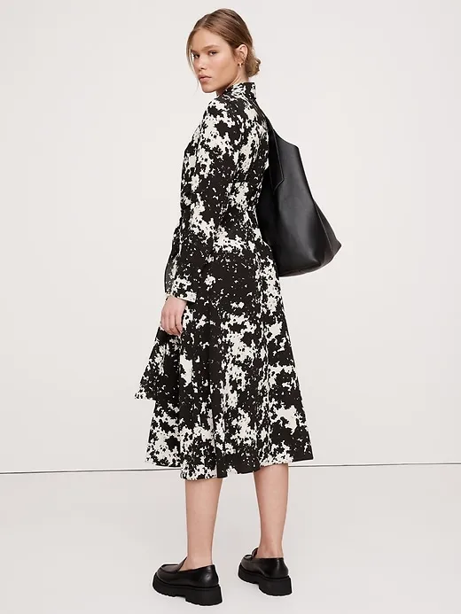 Silk Crepe Twist-Front Shirt Dress sold by Banana Republic product image thumbnail 2