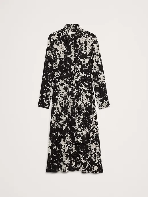 Silk Crepe Twist-Front Shirt Dress sold by Banana Republic product image thumbnail 4