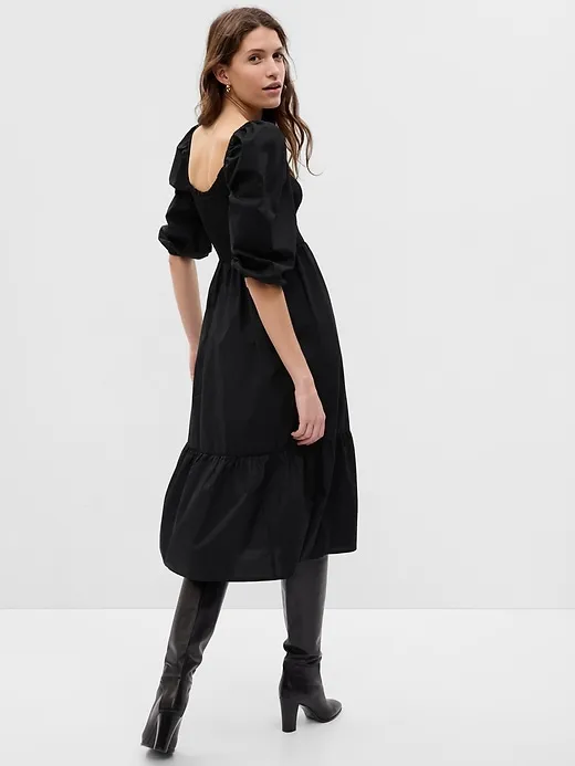 Puff Sleeve Smocked Midi Dress sold by GAP product image thumbnail 2