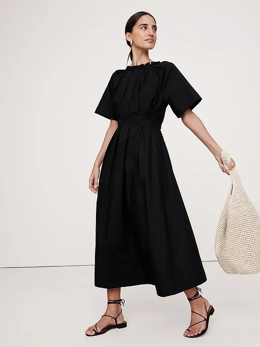 Poplin Tie-Back Maxi Dress sold by Banana Republic