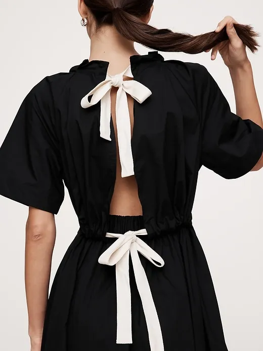 Poplin Tie-Back Maxi Dress sold by Banana Republic product image thumbnail 3