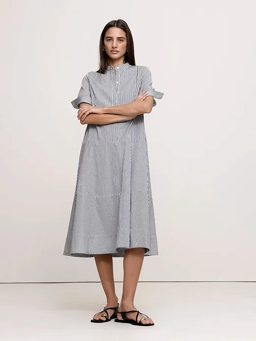 Poplin Bib-Front Midi Dress sold by Banana Republic product image thumbnail 5
