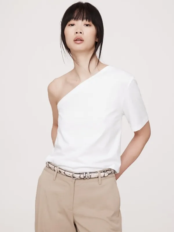 Cotton One-Shoulder Top sold by Banana Republic