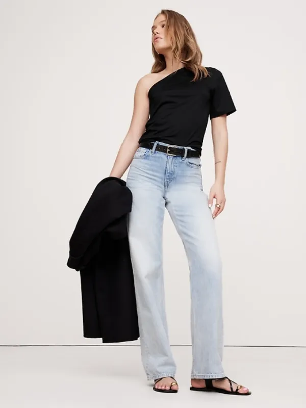 Cotton One-Shoulder Top sold by Banana Republic