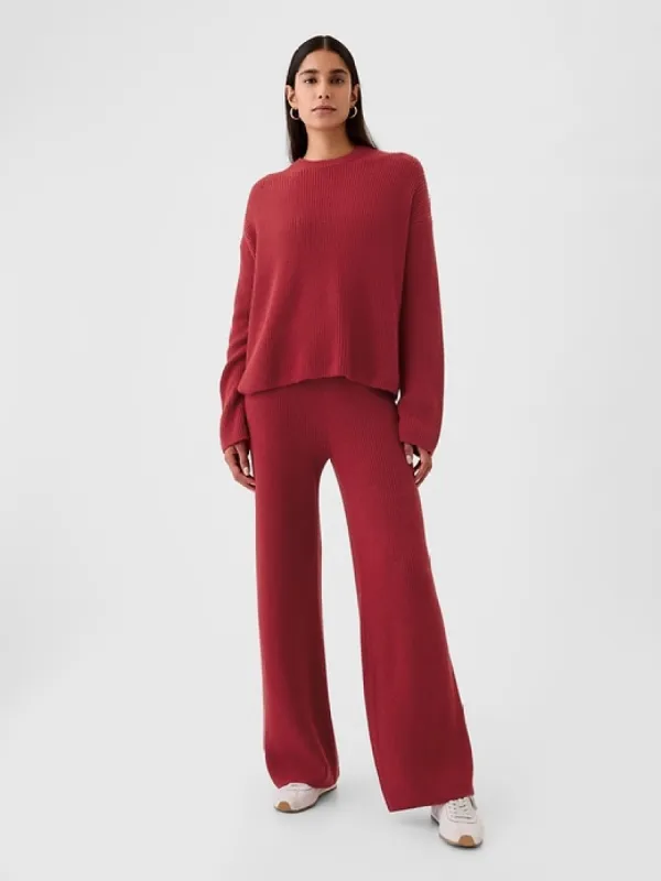CashSoft Shaker-Stitch Sweater Pants sold by GAP