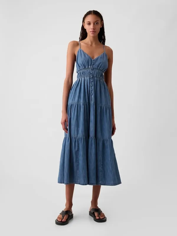 Organic Cotton Denim Maxi Dress sold by GAP