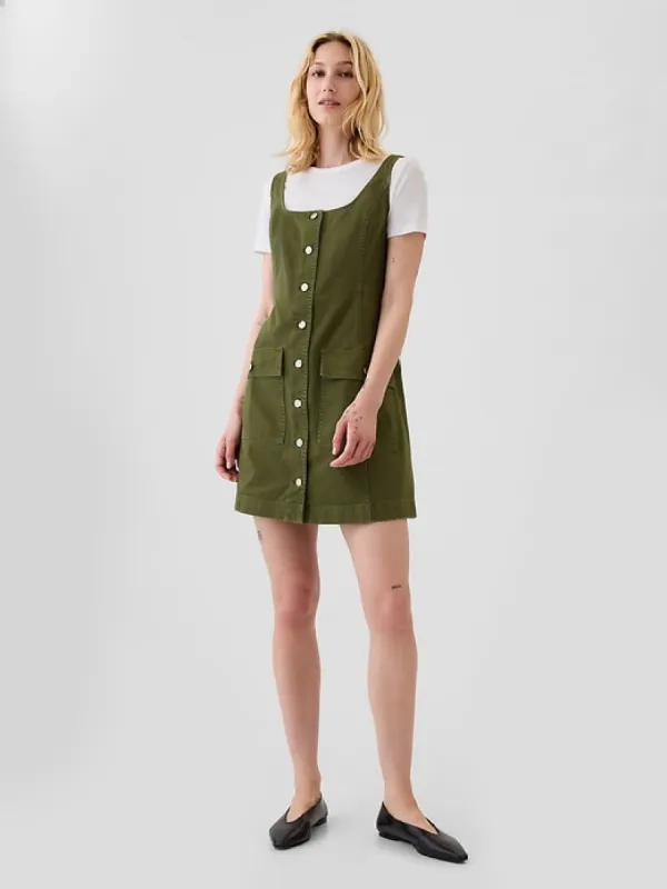 Utility Button Mini Dress sold by GAP