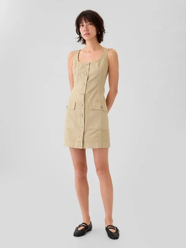 Utility Button Mini Dress sold by GAP