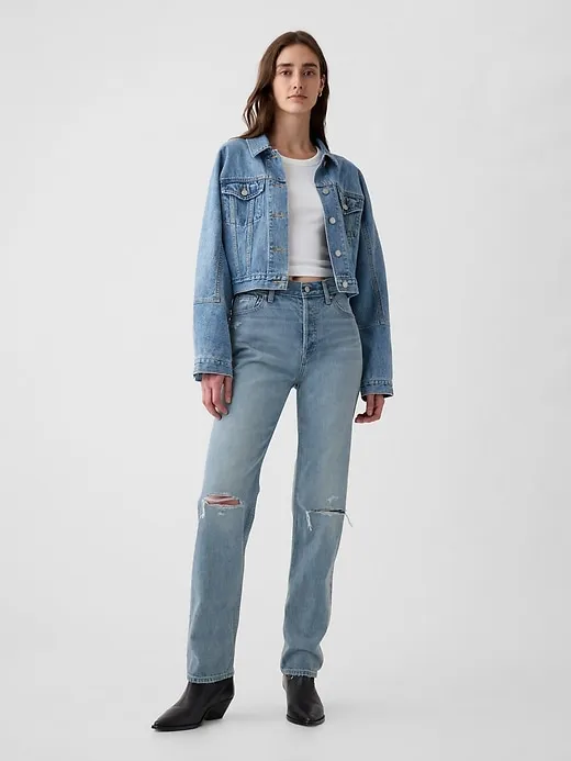 High Rise '90s Straight Jeans sold by GAP