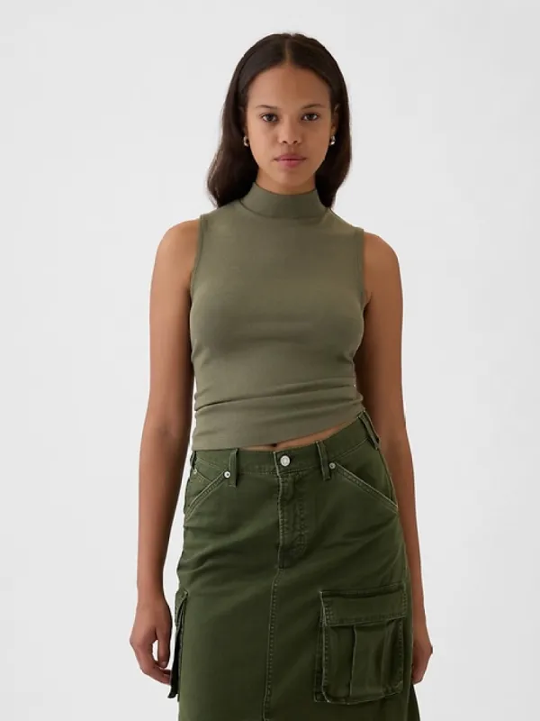 Modern Mockneck Tank Top sold by GAP