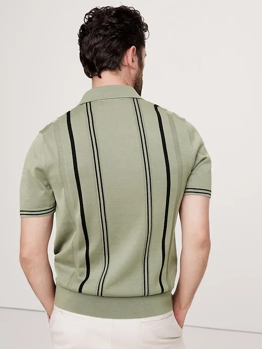 Cotton Stripe Sweater Polo sold by Banana Republic product image thumbnail 2