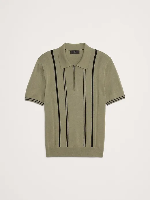 Cotton Stripe Sweater Polo sold by Banana Republic product image thumbnail 4