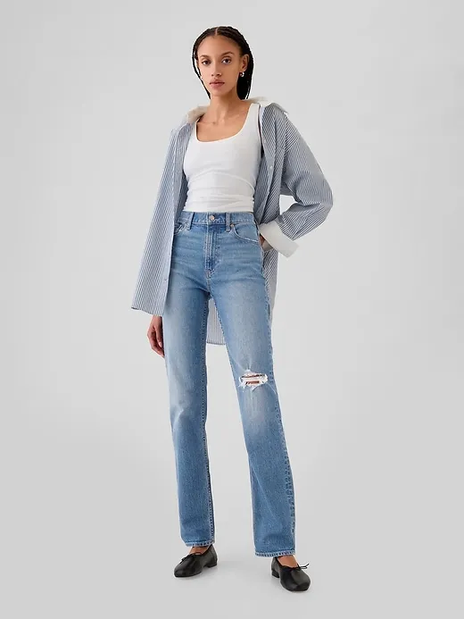High Rise '90s Straight Jeans sold by GAP