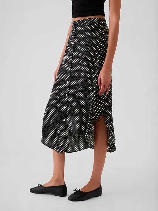 Crepe Handkerchief Hem Midi Skirt sold by GAP product image thumbnail 3