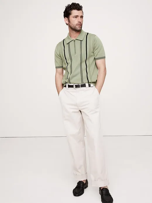Cotton Stripe Sweater Polo sold by Banana Republic