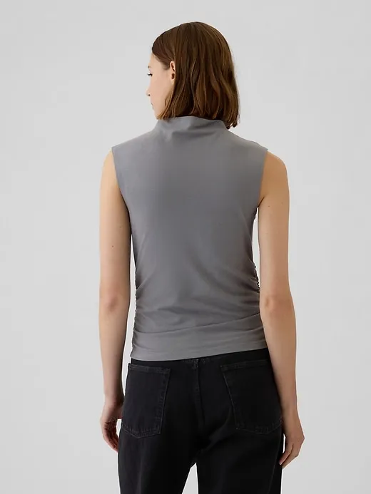 Modern Funnel-Neck Ruched Tank Top sold by GAP product image thumbnail 2