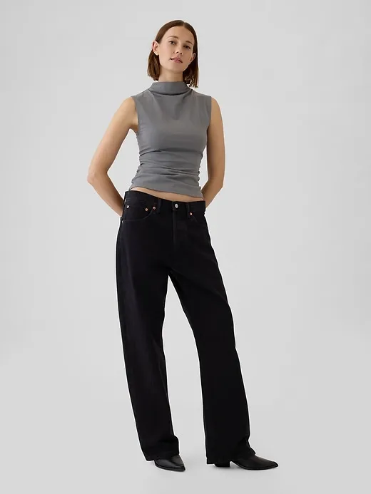 Modern Funnel-Neck Ruched Tank Top sold by GAP product image thumbnail 3