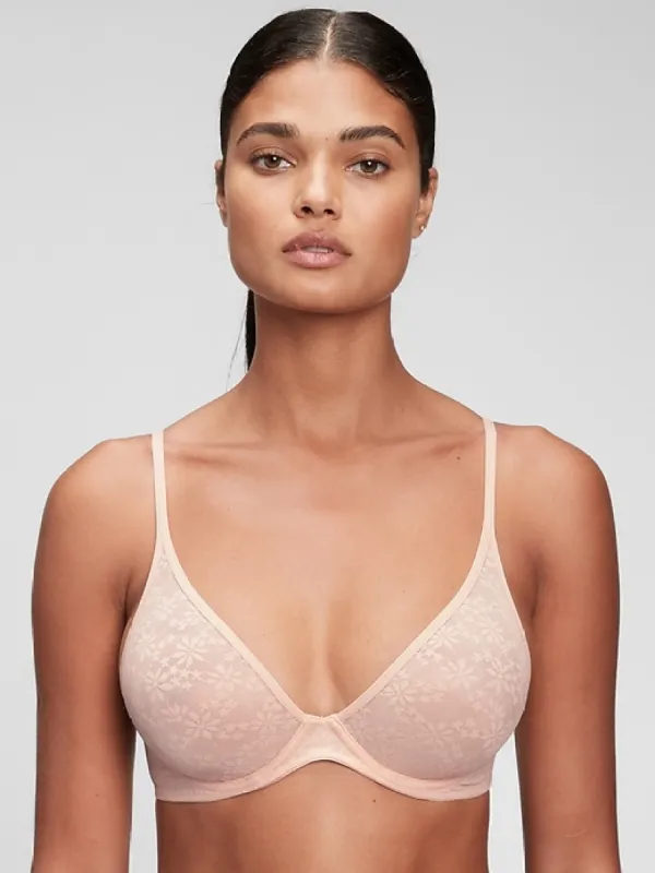 Bare Natural Lace Plunge Bra sold by GAP