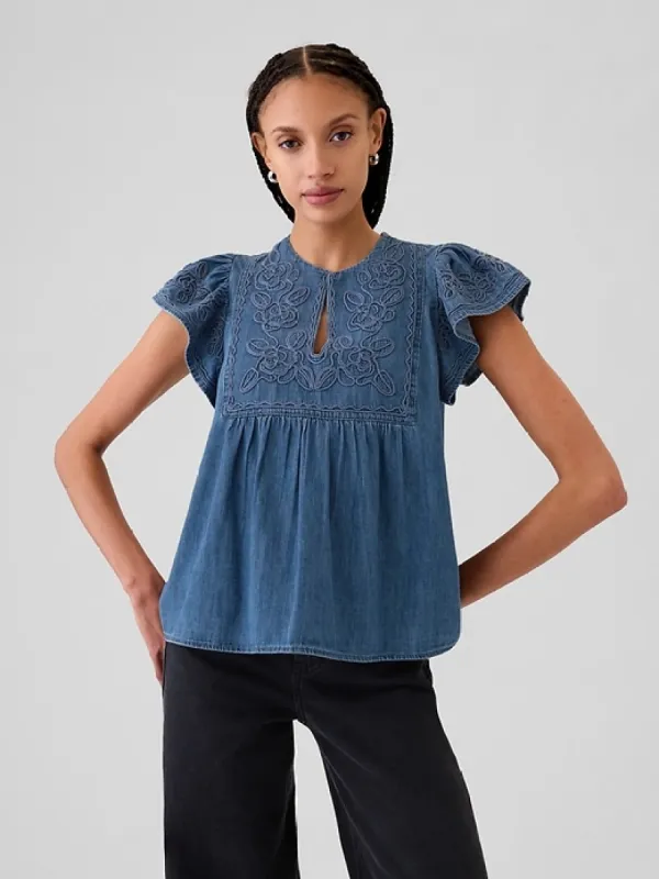 Embroidered Denim Shirt sold by GAP