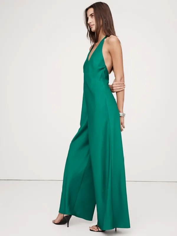 Crepe Halter Jumpsuit sold by Banana Republic