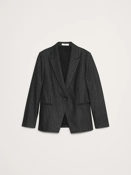 Relaxed Slim Pinstripe Flannel Blazer sold by Banana Republic product image thumbnail 4