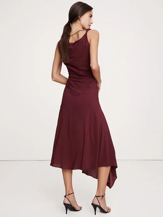 Crepe Twist-Shoulder Dress sold by Banana Republic product image thumbnail 2