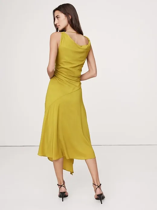 Crepe Twist-Shoulder Dress sold by Banana Republic product image thumbnail 4