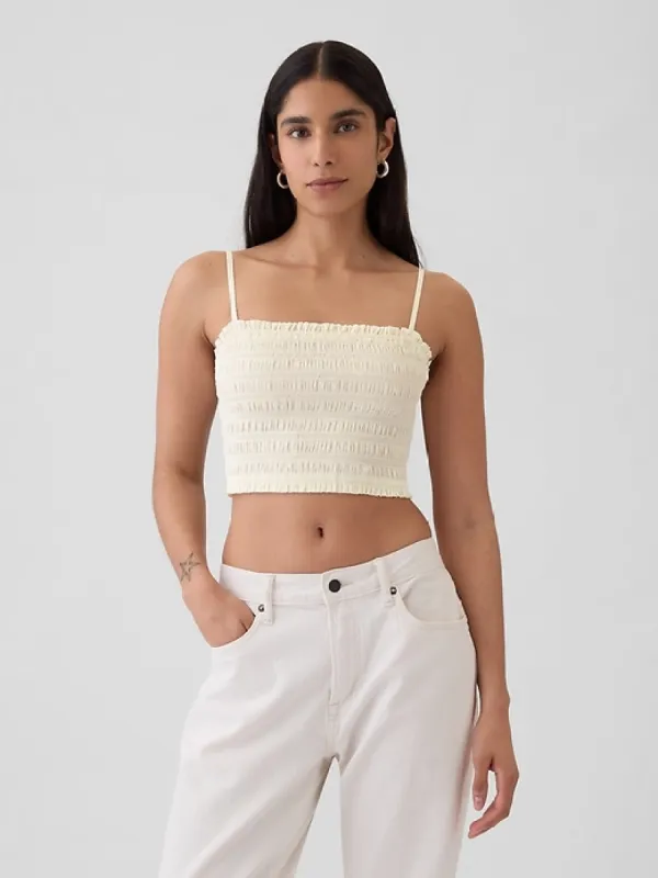 Ultra-Cropped Smocked Tank Top sold by GAP