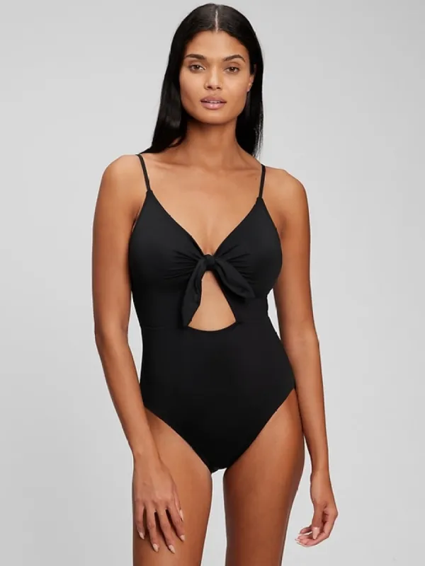 Bunny-Tie Cutout One-Piece Swimsuit sold by GAP