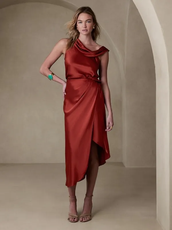Danae Silk Draped Skirt sold by Banana Republic