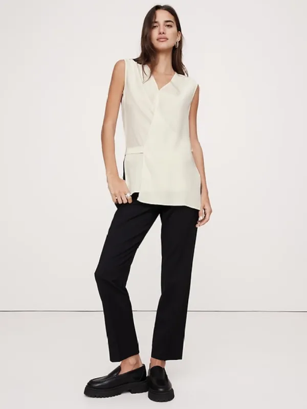 Signature Silk Wrap Top sold by Banana Republic