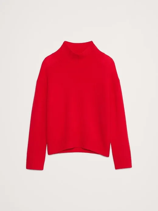 Oversized Midweight Cashmere Turtleneck Sweater sold by Banana Republic product image thumbnail 4