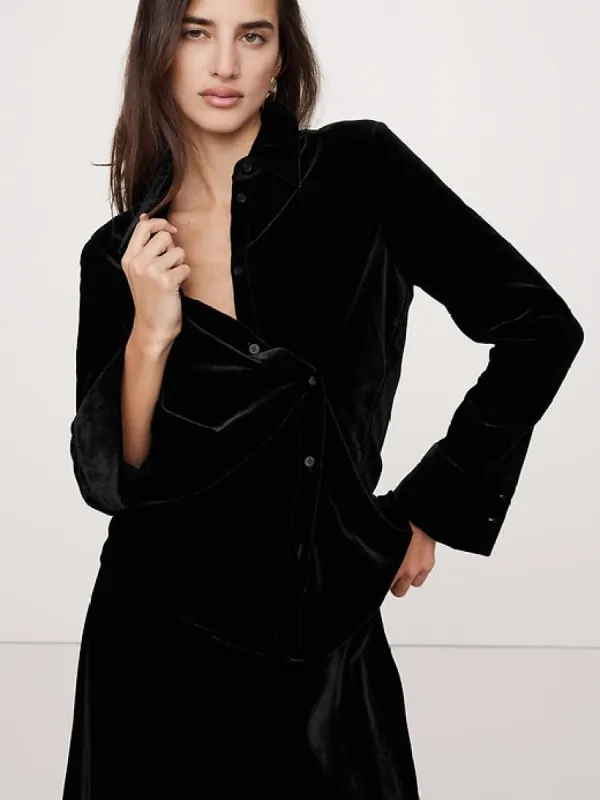 Velvet Wrap Shirt sold by Banana Republic